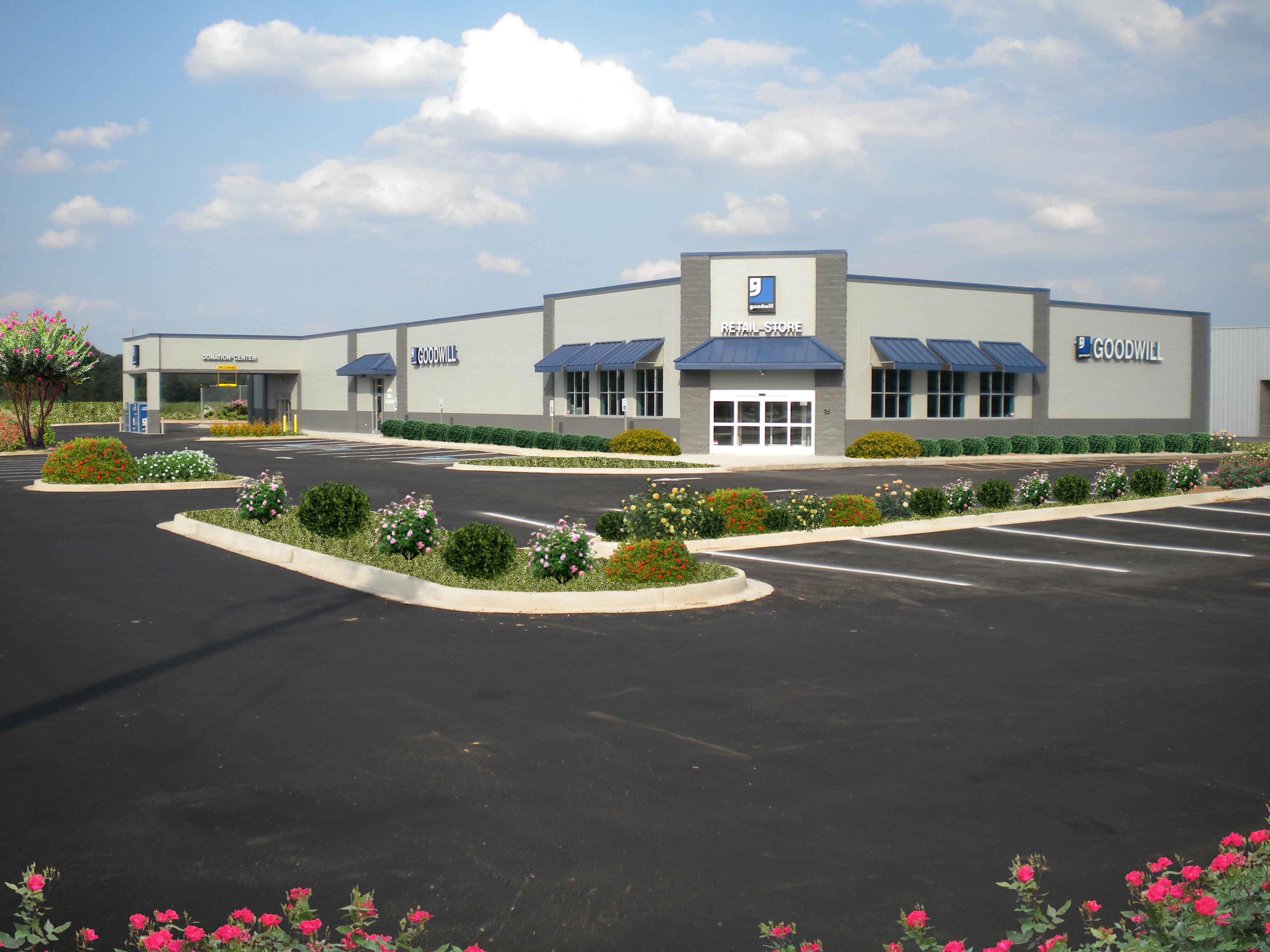 Picture of front of store from right angle